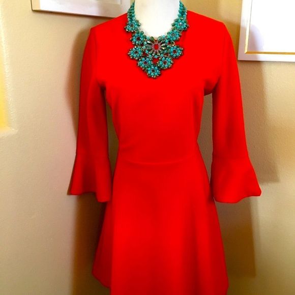 NWT LUCY PARIS Cutout Back Bell Sleeve Mini Dress - Picture 8 of 8